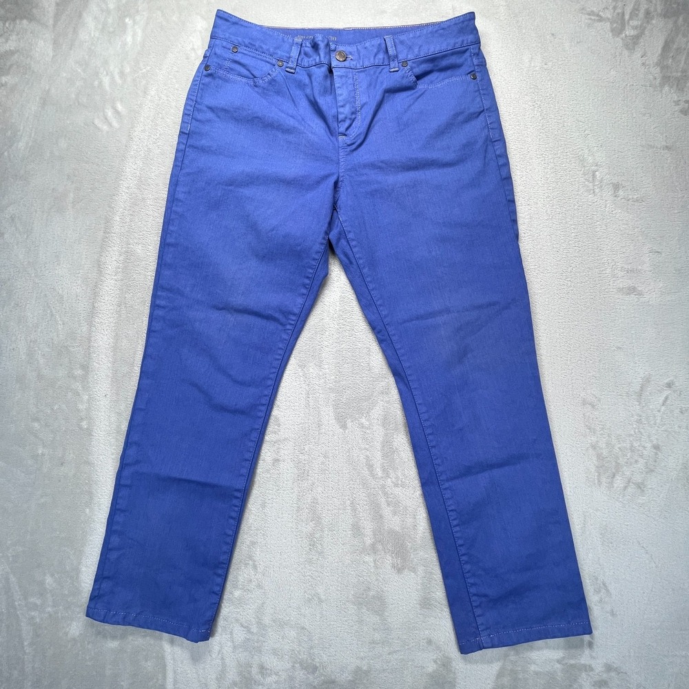Talbots Signature Slim Crop Jeans Women 10/30 Blue Denim Cotton Stretch Mid Rise